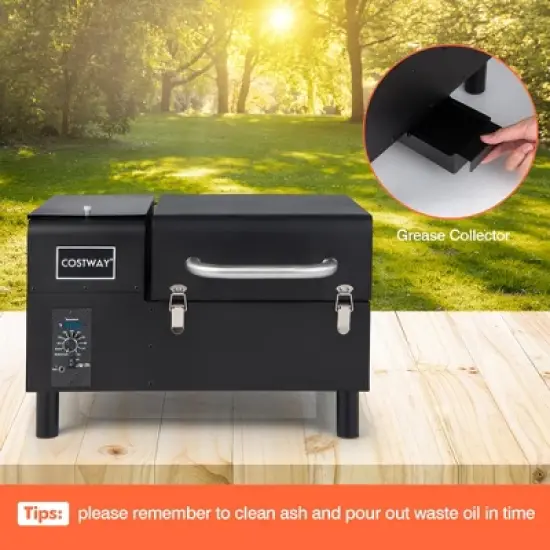 Costway Electric Wood Pellet Grill and Smoker Tabletop w/ Temperature Probe image {8}