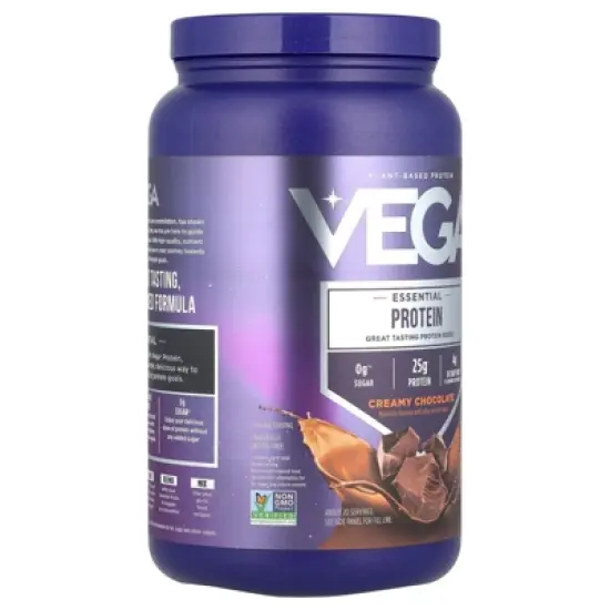 Vega Essential Plant-Based Protein, Creamy Chocolate, 2 lb 0.5 oz (920 g) image {3}