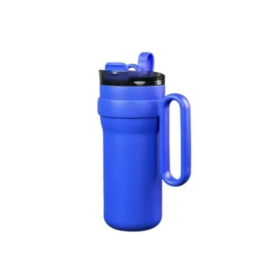 28.75oz/850ml stainless steel insulated water bottle, built-in straw double-drink coffee cup image {9}