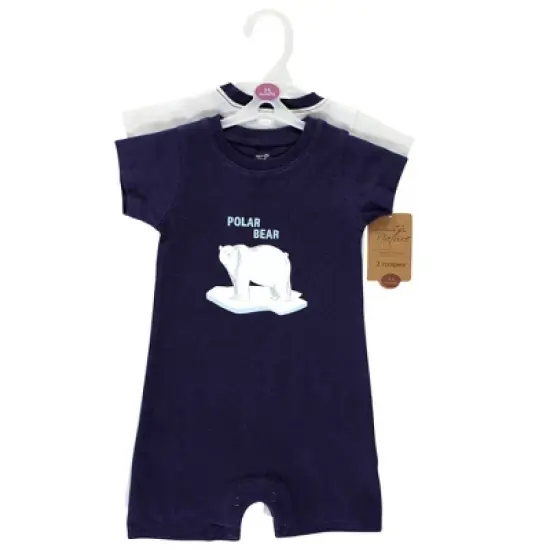 Touched by Nature Unisex Baby Organic Cotton Rompers, Endangered Polar Bear image {1}