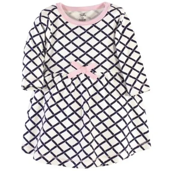 Touched by Nature Baby and Toddler Girl Organic Cotton Long-Sleeve Dresses 2pk, Bright Butterflies image {1}