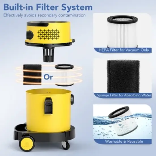 Tangkula 4-in-1 Carpet Vacuum Cleaner w/ 5.5 Peak HP & 17 KPA Max Suction Attachments image {6}