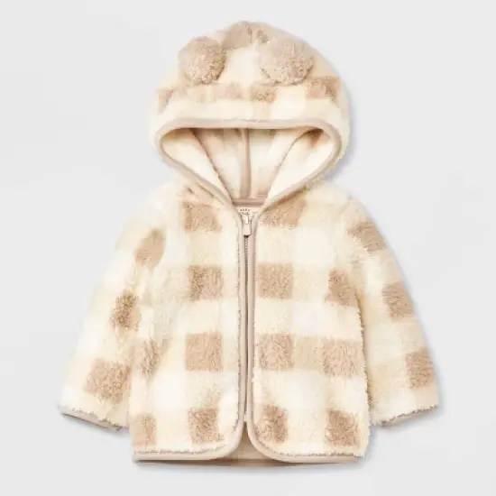 Baby Faux Fur Shearling Jacket - Cat & Jack&trade; Off-White image {4}