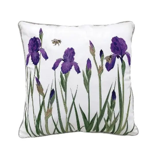 RightSide Designs Iris and Bee Indoor/Outdoor Throw Pillow image {5}