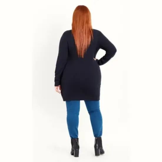 Women's Plus Size Star Tunic Sweater - navy | EVANS image {3}