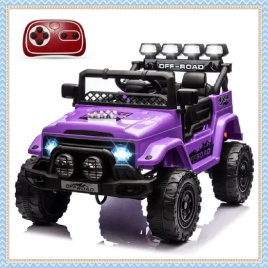 12V Kids Ride On Car, Electric Truck Ride On Toys with 5MPH Max Speed, Remote Control, LED Lights, and Music for Kids Gifts image {10}