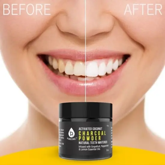 Pursonic Activated Coconut Charcoal Powder Natural Teeth Whitener image {2}