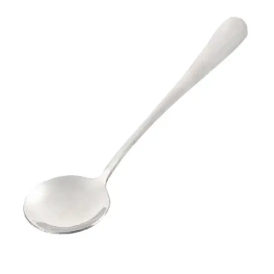 Unique Bargains Home Restaurant Stainless Steel Round Head Soup Spoon 6.1'' Long Silver Tone 1 Pc image {3}