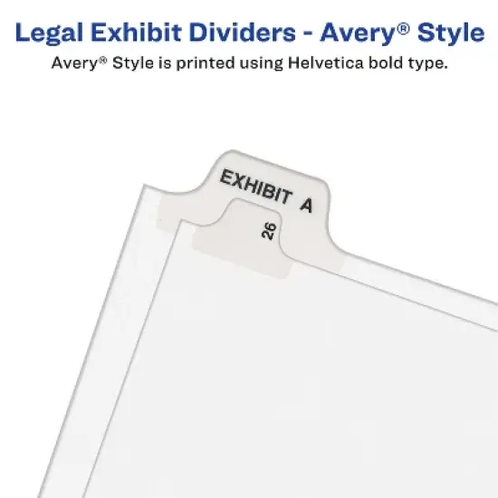 Avery Legal Exhibit Binder Dividers, 25 Blank Side Tabs, Unpunched Letter Size, 1 Set Collated, 4 Packs (11912) image {4}