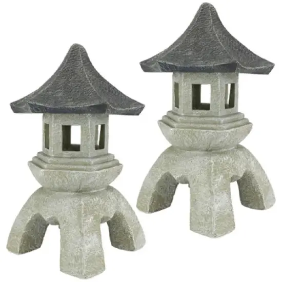 Design Toscano Pagoda Lantern Sculpture: Set of Two Large image {1}