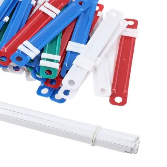 Unique Bargains Office Colorful Plastic Binding Document Paper Fasteners 50 Pcs image {3}