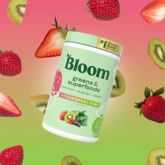 BLOOM NUTRITION Greens and Superfoods Powder - Strawberry Kiwi image {1}