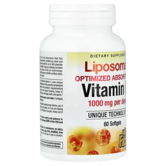 Natural Factors Liposomal Vitamin C, 60 Softgels (500 mg per Softgel) image {3}