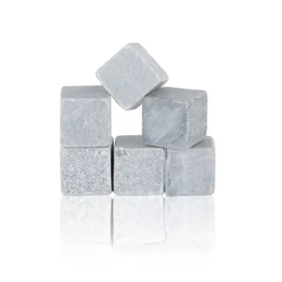 True Glacier Rocks - Whiskey Stones Soapstone Cubes - Cold Rocks for Drinks - Made from Natural Soapstone Ice Cubes 1inch Square Set of 6 image {6}