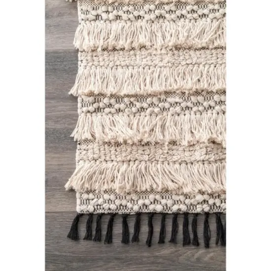 nuLOOM Handmade Emerita Tassel Shag Area Rug image {2}