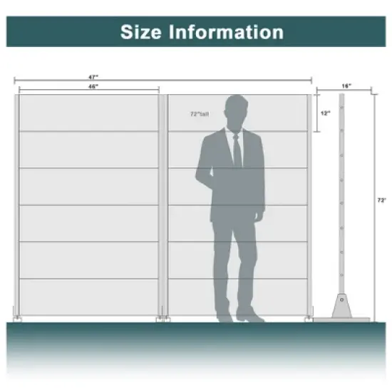 PexFix 72 in. H x 47 in. W Outdoor Metal Square Black Galvanized Panel Screen Garden Fence Brick Pattern Walls image {11}