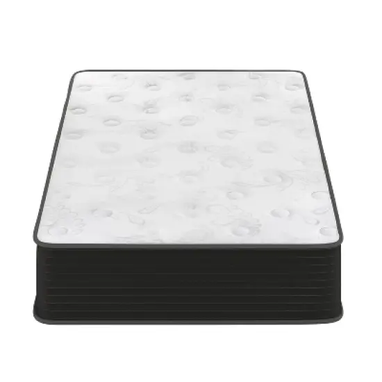 Emma and Oliver 10 Inch Hybrid Mattress, High Density Cooling Foam and Pocket Spring Mattress in a Box, CertiPur-US Certified Foam, White/Black image {2}
