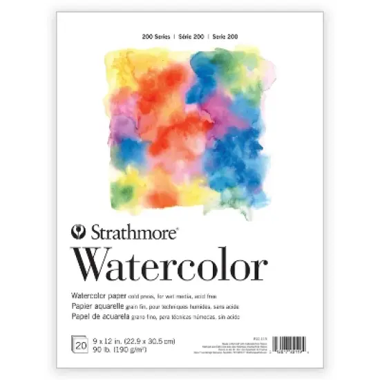 9"x12" Watercolor Paper Pad 20 Sheets - Strathmore: Sketch & Drawing Pad, Matte Finish, Top Bound, 90 lb, White image {5}