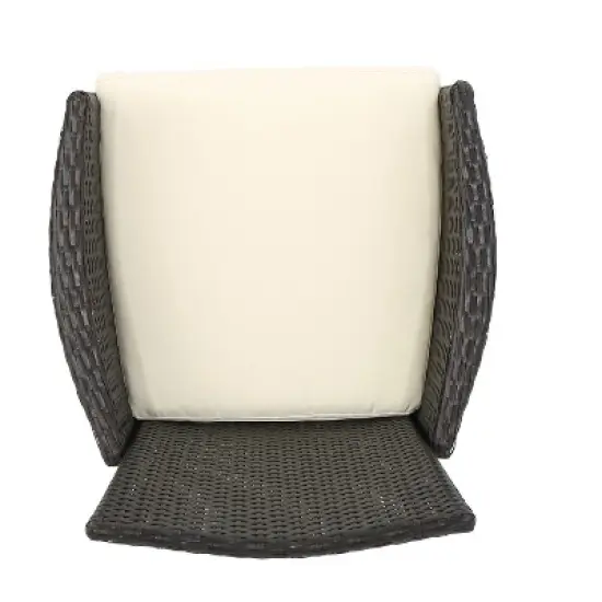 GDFStudio Berkeley Outdoor Acacia Wood and Wicker 3 Piece Bistro Set image {8}