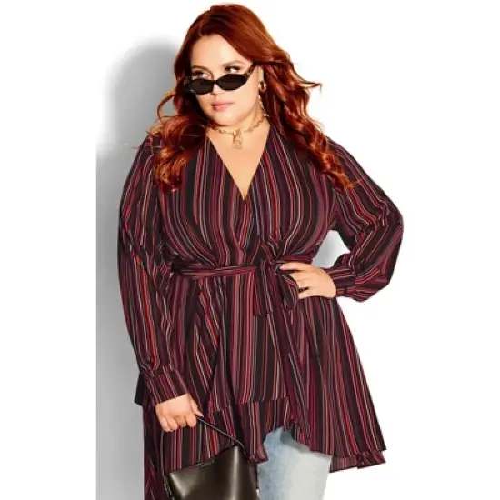 Women's Plus Size Amber Stripe Top  - Amber Stripe | CITY CHIC image {5}
