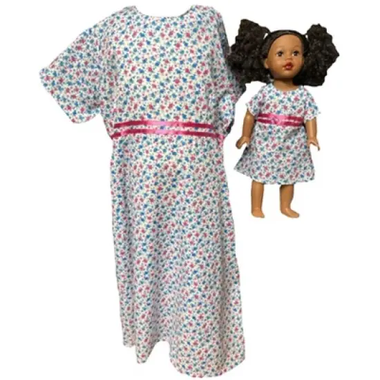 Doll Clothes Superstore Size 16 Matching Girl And Doll Flower Print Dresses image {1}
