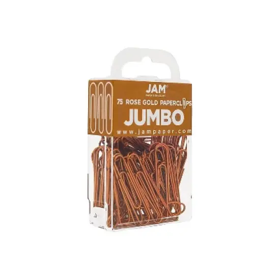 JAM Paper Colored Jumbo Paper Clips Large 2 Inch Rose Gold Paperclips 21832059A image {2}