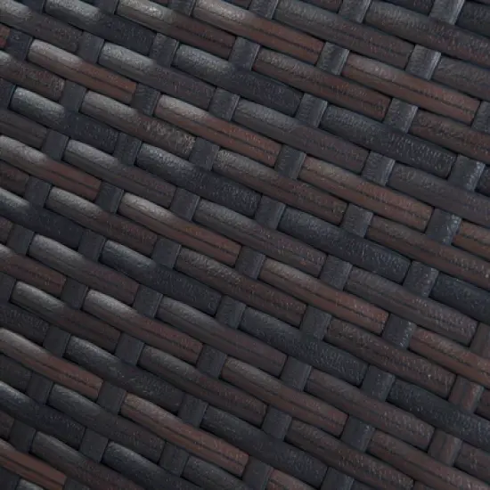 4pc Wicker Patio Sectional Seating Set with Cushions - Brown/Blue - GODEER image {14}