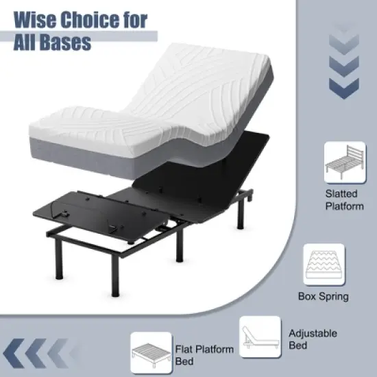 Costway Twin XL Adjustable Bed Mattress 3D CNC Cutting & Jacquard Fabric Cover image {7}