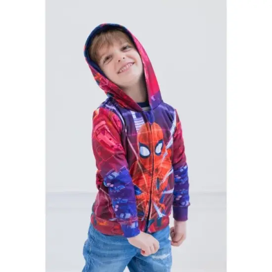 Marvel Spider-Man Fleece Zip Up Cosplay Hoodie Toddler to Big Kid image {1}