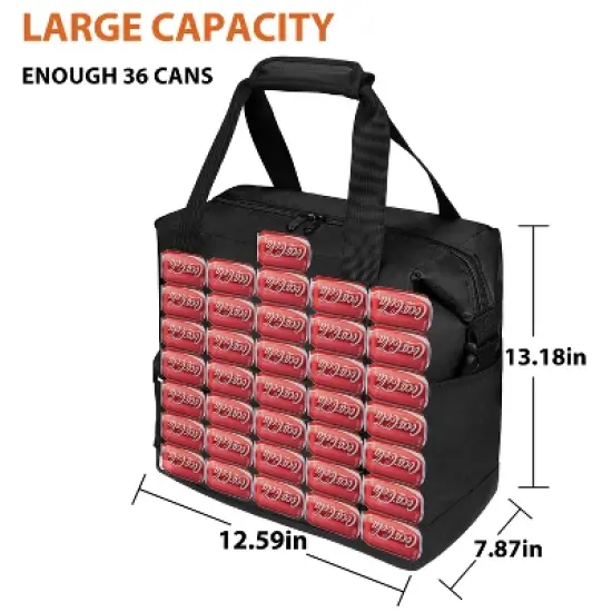 Tirrinia 36 Cans Backpack Coolers, Soft Sided Cooler with Front Ziiper Pockets and Side Pockets, Camping Essentials image {3}