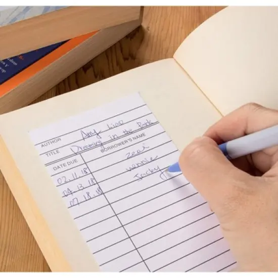 Paper Junkie 250 Pack Blank Library Cards for School Book Checkouts, CDs, DVDs, Vinyl Records, Classroom Supplies, White, 3 x 5 In image {2}