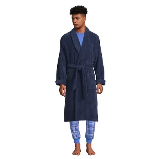 Lands' End Men's Calf Length Turkish Terry Robe image {3}