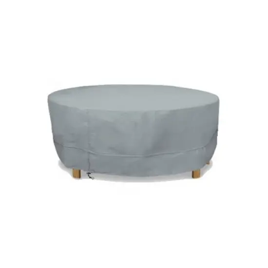 Eevelle 86" Meridian Round Table Fire Pit Cover Silver image {9}