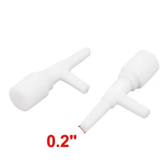 Unique Bargains 5mm Hose Connector Plastic Fish Tank Aquarium Air Flow Control Valves White 2 Pcs image {1}