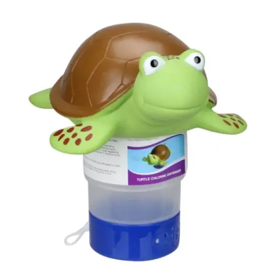 Swim Central Green and Brown Floating Turtle Swimming Pool Chlorine Dispenser image {3}