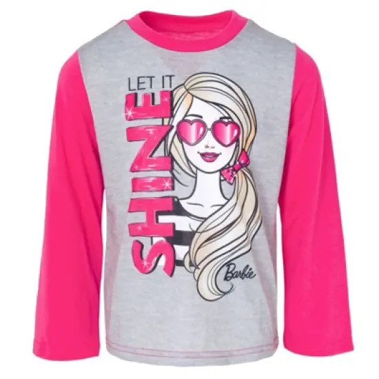 Barbie Girls Pullover Pajama Shirt and Pants Sleep Set Little Kid to Big Kid image {2}