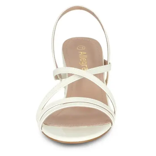 Allegra K Women's Strappy Slingback Chunky Heels Slide Sandals image {2}