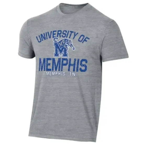 NCAA Memphis Tigers Men's Gray Tri-Blend T-Shirt image {2}