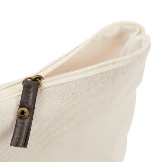 6 Pack Small Canvas Makeup Bags with Zipper for Women, 3 Designs (White, 8 x 4 x 6 In) image {4}