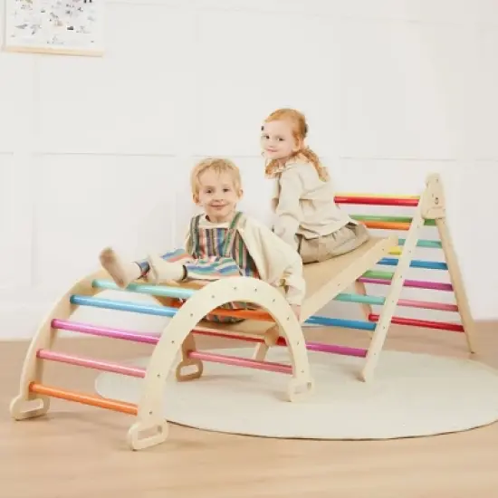 Tiny Land&reg; 7-in-1 Rainbow Climbing Set with Play Pad image {7}