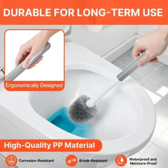 JANSNO Bathroom Toilet Brush & Plunger Set with PP Handle for Deep Cleaning image {5}