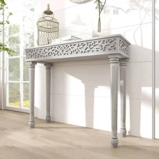 Farmhouse Mango Wood Console Table - Olivia & May image {8}