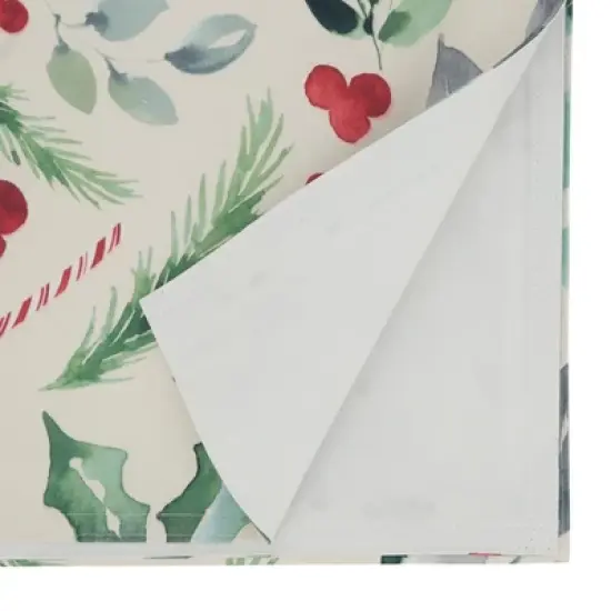 Saro Lifestyle Holiday Table Runner With Christmas Foliage and Candy Canes image {1}