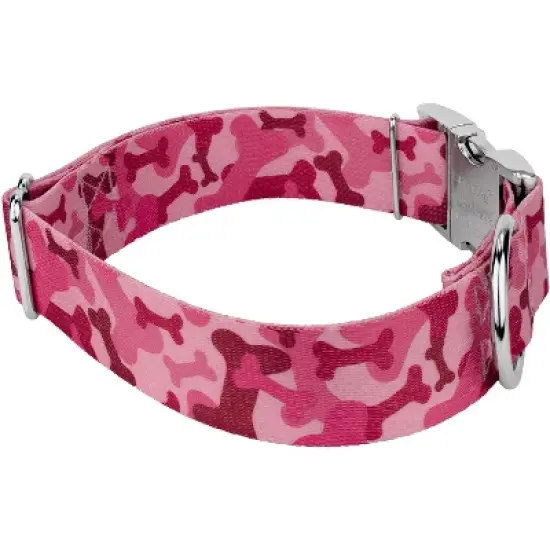 Country Brook Petz 1 1/2 Inch Premium Pink Bone Camo Dog Collar image {2}