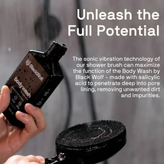 Black Wolf Sonic Scrubber - Powered Body and Face Brush image {4}