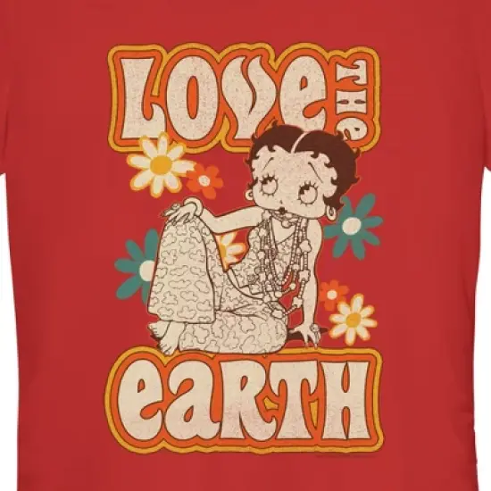 Junior's Betty Boop Love the Earth T-Shirt image {1}
