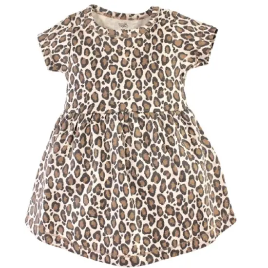 Touched by Nature Baby and Toddler Girl Organic Cotton Dress and Cardigan 2pc Set, Leopard image {3}