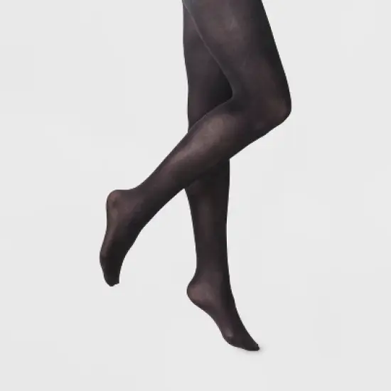 Women's 50D Opaque Control Top Tights - A New Day Black image {2}