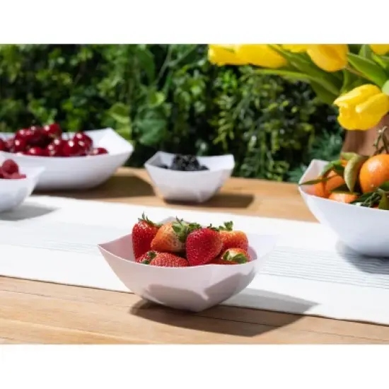 Posh Setting Square Fancy White Serving Bowl - 16 oz. - 4 Pack image {1}