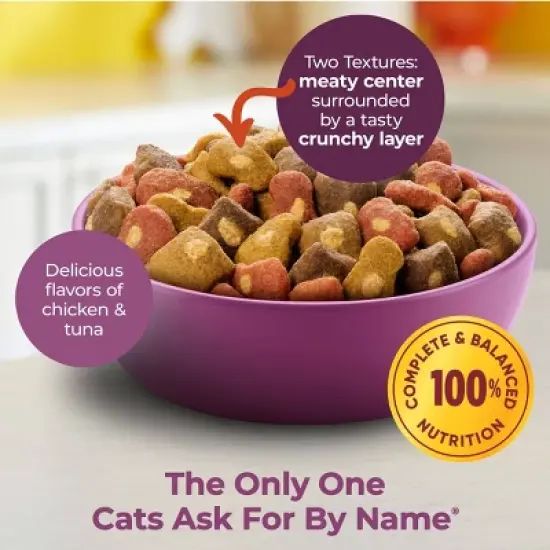Meow Mix Tender Centers with Basted Bites with Flavors of Chicken & Tuna Adult Complete & Balanced Dry Cat Food - 3lbs image {2}
